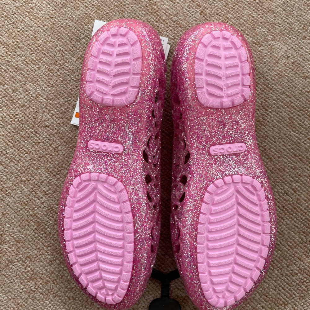 Brand New Pink Sparkly Girls Crocs Size 1